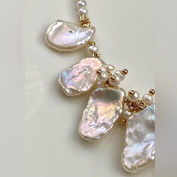 N291-Premium Keshi Pearl And Baby Pearl Pony Necklace - Picture 7 of 12